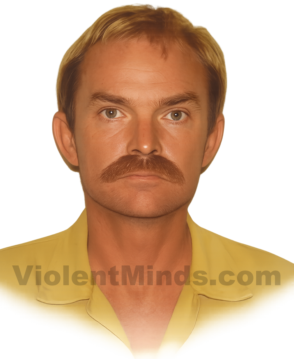 Digitally enhanced and re-rendered portrait of Randy Kraft, also known as one of the "Scorecard Killer", based on an original mugshot from the California Highway Patrol (CHP). Kraft was arrested on May 14, 1983, when a CHP officer conducted a traffic stop on Kraft because his vehicle was being driven erratically. This took place on Interstate 5 near Mission Viejo, in Orange County, California