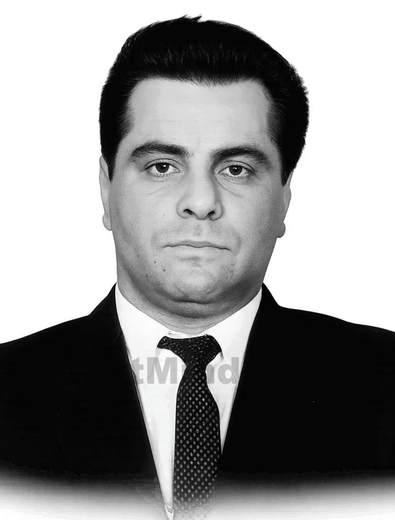 Digitally enhanced and re-rendered portrait of notorious mobster John Gotti, based on an original mugshot taken by  New York Police Department (NYPD) in February 1968.  Gotti was taken into custody for truck hijacking and cargo theft, a federal crime involving stolen merchandise from airline and cargo shipments.