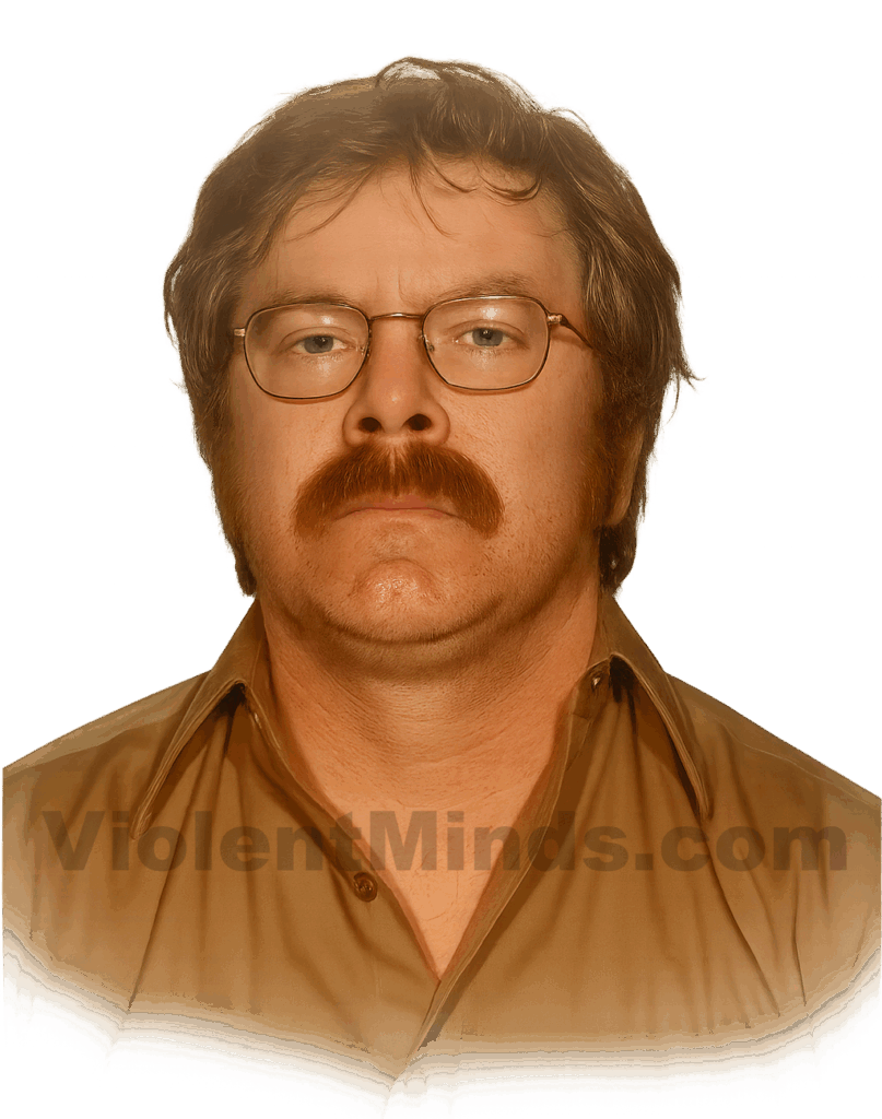 Digitally enhanced and re-rendered portrait of Richard Cottingham, also known as the "Torso Killer," taken by the Bergen County Sheriff's Office on May 22, 1980. Cottingham was arrested in Room 417 of the Hasbrouck Heights Quality Inn in Hasbrouck Heights, New Jersey after hotel staff reported suspicious activity. He was in the act of torturing a surviving victim.