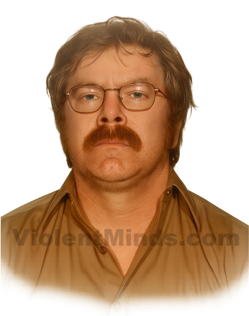 Digitally enhanced and re-rendered portrait of Richard Cottingham, also known as the "Torso Killer," taken by the Bergen County Sheriff's Office on May 22, 1980. Cottingham was arrested in Room 417 of the Hasbrouck Heights Quality Inn in Hasbrouck Heights, New Jersey after hotel staff reported suspicious activity. He was in the act of torturing a surviving victim.