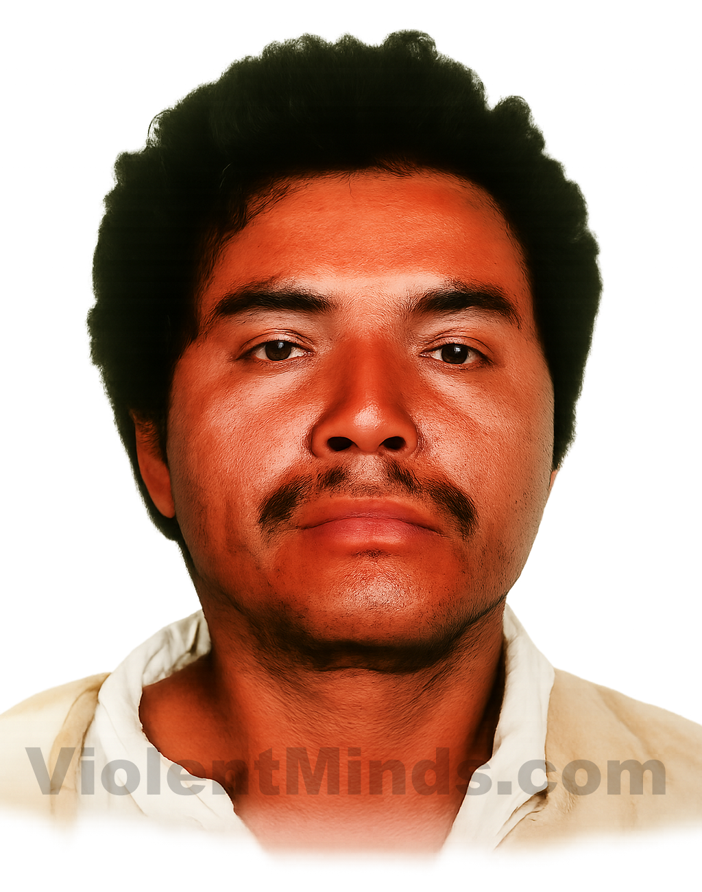Digitally enhanced and re-rendered mugshot of Angel Maturino Reséndiz, also known as Rafael Resendiz-Ramirez and more infamously as Railway Killer, taken on July 13, 1999, near El Paso, Texas. Reséndiz was apprehended by The Texas Department of Public Safety (DPS) in coordination with FBI Task Force officers, since the FBI had placed him on their Ten Most Wanted Fugitives list earlier that year.