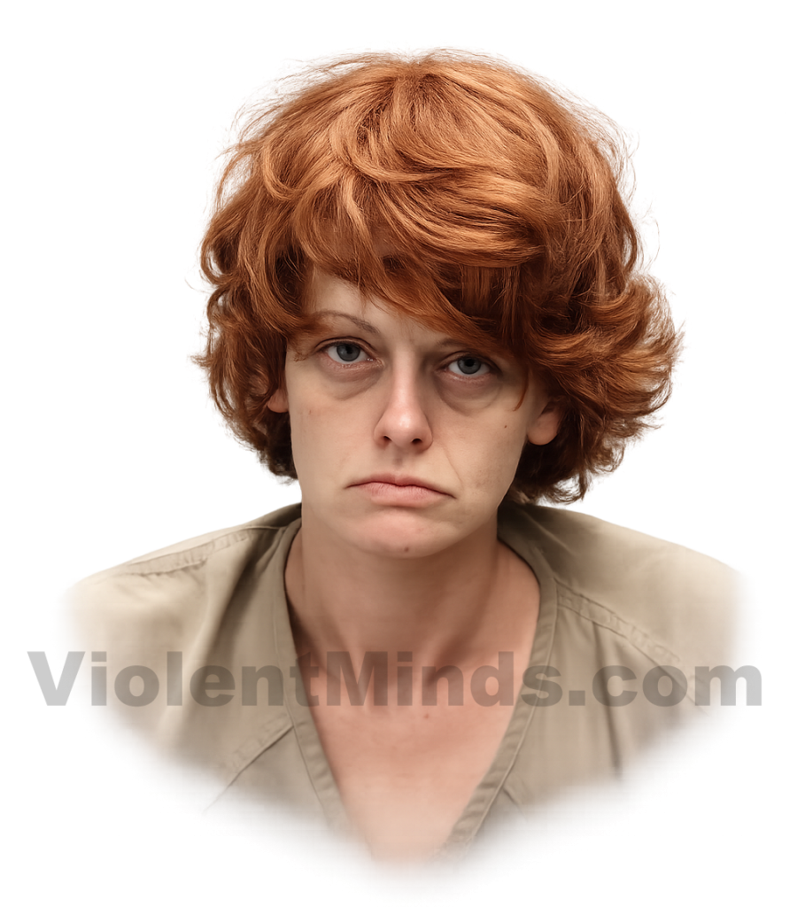 A digitally recreated mugshot of Rebecca Auborn, the Ohio woman charged in connection with a fatal robbery scheme involving the drugging of victims. The original booking photograph was taken following her arrest in Columbus, Ohio, as part of the investigation into the series of incidents that resulted in multiple deaths and serious charges against her.