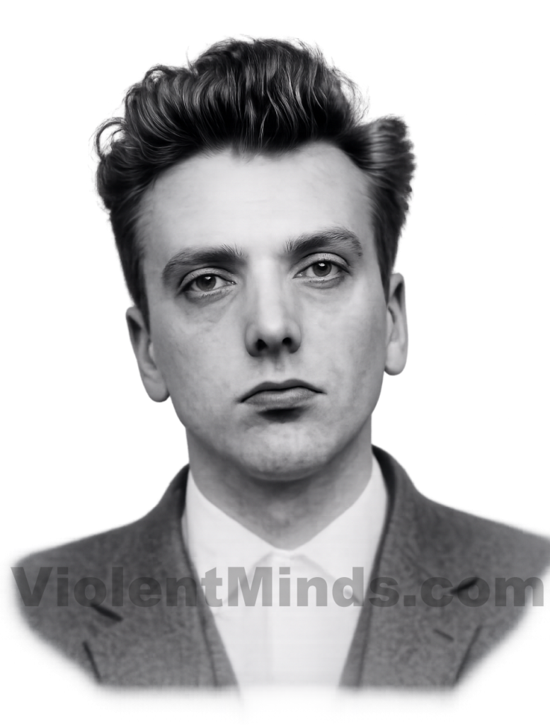 Ian Brady mugshot portrait, 1960s style