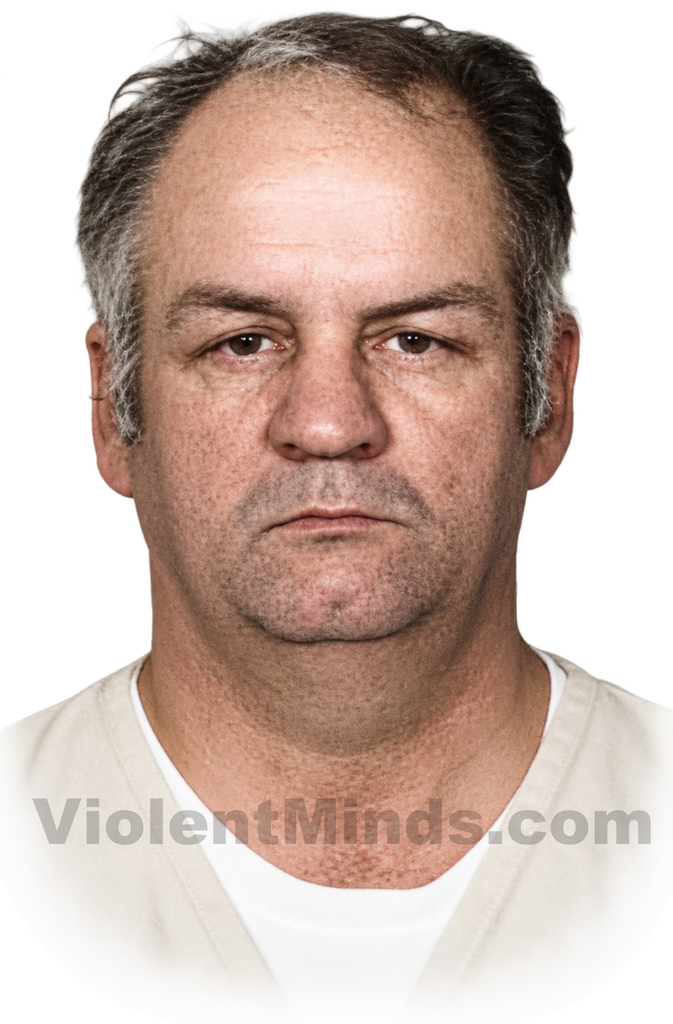 Digitally enhanced and re-rendered portrait of Arthur Shawcross, the American serial killer known as the “Genesee River Killer,” based on an original law-enforcement photograph. Shawcross was arrested in January 1990 after investigators conducting aerial surveillance reportedly spotted him near the body of one of his victims outside Rochester, New York. He was subsequently convicted of murdering 11 women in the Rochester area between 1988 and 1989, following an earlier conviction for killing two children in Watertown, New York, in 1972.